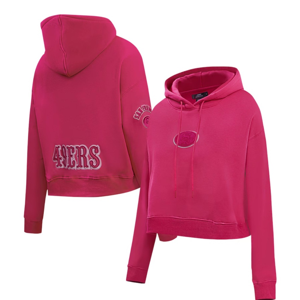 NFL San Francisco 49ers Pink Women's Pro Standard San Francisco Cropped Hoodie L